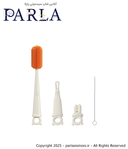 شیشه شور سیلیکونی طرح کله خرس youkebei (4 in 1) رنگ کرم سیسمونی آنلاین شاپ پارلا