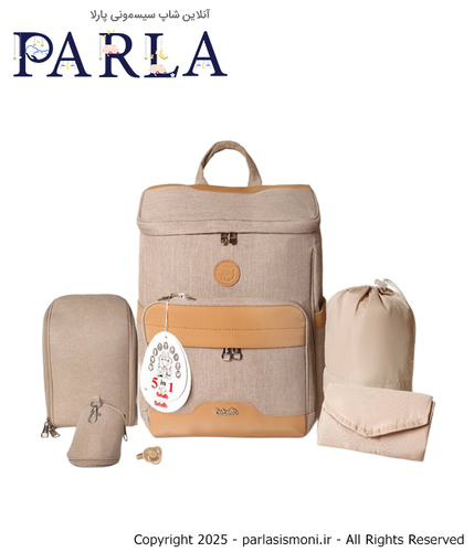 کوله پشتی ببتو مدل تینو آکسفورد نما چرم Bebetto رنگ کرم سیسمونی آنلاین شاپ پارلا